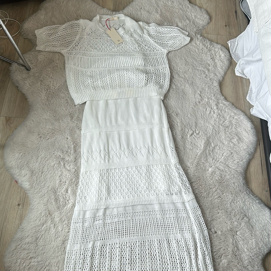 New Solitaire Crochet Set Skirt And Blouse